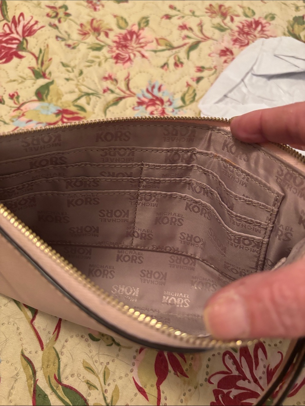 Michael Kors Blush Pink Studded Wristlet Clutch - Picture 9 of 9